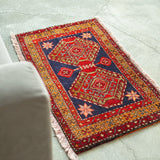 トライバル ラグ 105×62cm イラン手織り 一点物