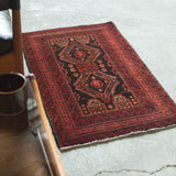トライバル ラグ 85×55cm イラン手織り 一点物