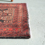 トライバル ラグ 85×55cm イラン手織り 一点物