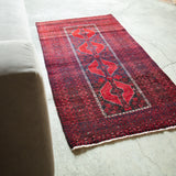トライバル ラグ 145×75cm イラン手織り 一点物