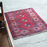 トライバル ラグ 87×67cm イラン手織り 一点物
