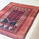 トライバル ラグ 130×100cm イラン手織り 一点物