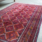 トライバル ラグ 146×85cm イラン手織り 一点物