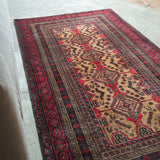 トライバル ラグ 204×109cm イラン手織り 一点物