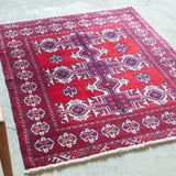 トライバル ラグ 107×86cm イラン手織り 一点物