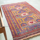 トライバル ラグ 130×92cm イラン手織り 一点物