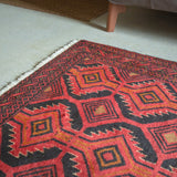トライバル ラグ 207×108cm イラン手織り 一点物