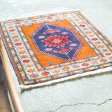 トライバル ラグ 74×66cm イラン手織り 一点物