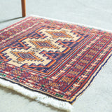 トライバル ラグ 64×60cm イラン手織り 一点物