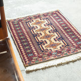 Tribal Rug 70×60cm 手織りトライバルラグ トルクメン