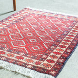 トライバル ラグ 77×62cm イラン手織り 一点物
