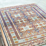 トライバル ラグ 112×86cm イラン手織り 一点物
