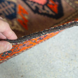 トライバル ラグ 104×52cm イラン手織り 一点物
