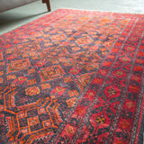 トライバル ラグ 200×105cm イラン手織り 一点物