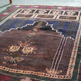 トライバル ラグ 105×80cm イラン手織り 一点物