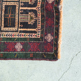トライバル ラグ 105×80cm イラン手織り 一点物