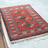 トライバル ラグ 92×62cm イラン手織り 一点物