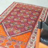 トライバル ラグ 125×75cm イラン手織り 一点物