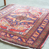 トライバル ラグ 76×70cm イラン手織り 一点物