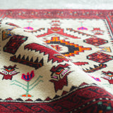 トライバル ラグ 75×62cm イラン手織り 一点物