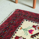 トライバル ラグ 75×62cm イラン手織り 一点物