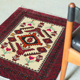 トライバル ラグ 75×62cm イラン手織り 一点物
