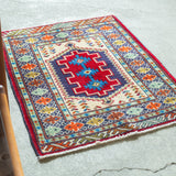 トライバル ラグ 82×64cm イラン手織り 一点物