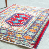 トライバル ラグ 82×64cm イラン手織り 一点物