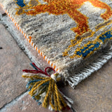 ギャッベ ラグ 44×40cm イラン手織り 一点物