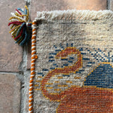 ギャッベ ラグ 44×40cm イラン手織り 一点物