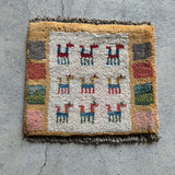 ミニギャッベ 39×35cm イラン手織り 一点物 チェアマット