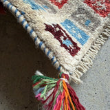 ミニギャッベ 34×34cm イラン手織り 一点物 チェアマット