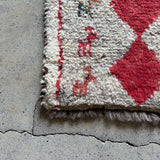 ミニギャッベ 36×38cm イラン手織り 一点物 チェアマット