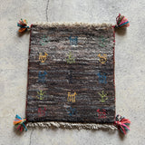 ミニギャッベ 36×40cm イラン手織り 一点物 チェアマット