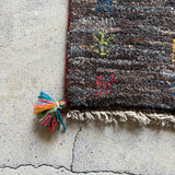 ミニギャッベ 36×40cm イラン手織り 一点物 チェアマット