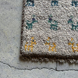 ミニギャッベ 40×38cm イラン手織り 一点物 チェアマット