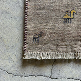 ミニギャッベ 35×36cm イラン手織り 一点物 チェアマット
