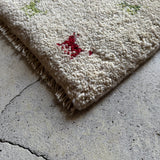 ミニギャッベ 42×40cm イラン手織り 一点物 チェアマット