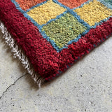 ミニギャッベ 42×39cm イラン手織り 一点物 チェアマット