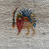 ミニギャッベ 39×39cm イラン手織り 一点物 チェアマット
