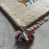 ミニギャッベ 39×39cm イラン手織り 一点物 チェアマット