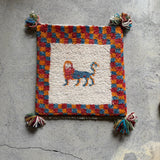 ミニギャッベ 41×38cm イラン手織り 一点物 チェアマット