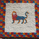 ミニギャッベ 41×38cm イラン手織り 一点物 チェアマット