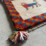 ミニギャッベ 41×38cm イラン手織り 一点物 チェアマット