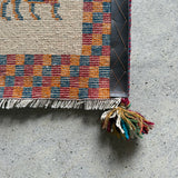 ミニギャッベ 43×39cm イラン手織り 一点物 チェアマット