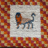 ミニギャッベ 42×41cm イラン手織り 一点物 チェアマット