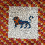 ミニギャッベ 43×42cm イラン手織り 一点物 チェアマット