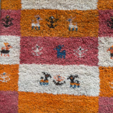 ミニギャッベ 41×41cm イラン手織り 一点物 チェアマット
