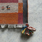 ミニギャッベ 41×41cm イラン手織り 一点物 チェアマット