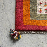 ミニギャッベ 44×40cm イラン手織り 一点物 チェアマット